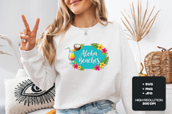 Aloha Beaches SVG - Tropical Hibiscus Floral Summer Art Product Image 2