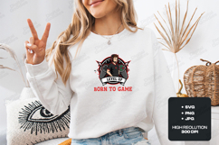 Level Up Born To Game SVG - Esports Pro Gamer Mascot Design Product Image 2