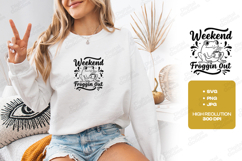 Weekend Froggin Out Frog Tshirt Design Funny Cute Art Product Image 2