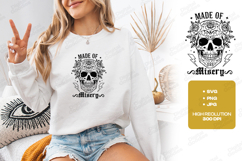 Made Of Misery Skull Floral Shirt Design Product Image 2