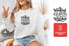 Weekend wrecked monkey tshirt design funny party drinking Product Image 2