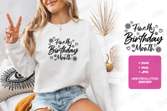 Finally Birthday Month Tshirt Design Cute Script Typography Product Image 2