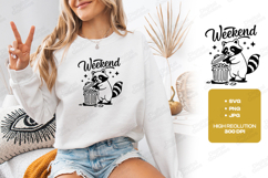 Weekend Raccoon SVG PNG T Shirt Design Cute Animal Art Product Image 2