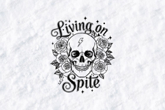 Living On Spite Skull Floral Shirt Design Product Image 1