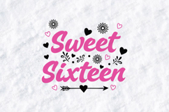 Sweet Sixteen Birthday SVG for T-Shirt and Craft Projects Product Image 3