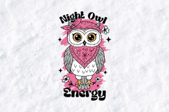 Night Owl Energy Cute Owl Shirt Design Product Image 1