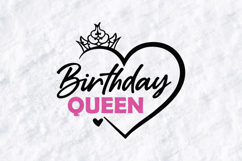 Birthday Queen Tshirt Design Script Typography Art Product Image 3