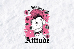 Barkin With Attitude Punk Dog Shirt Design Product Image 1