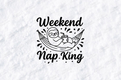 Weekend Nap King Sloth SVG PNG JPG Funny Relax Shirt Art Product Image 1