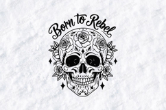Born To Rebel Skull Floral Shirt Design Product Image 1