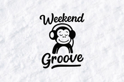 Weekend Groove Monkey SVG PNG JPG Cute Music Shirt Art Product Image 1