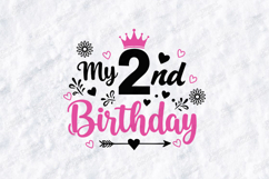My 2nd Birthday Tshirt Design Script Typography Art Product Image 3