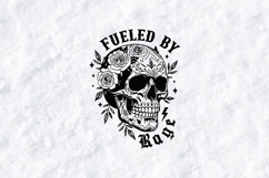 Fueled By Rage Skull Floral Shirt Design Product Image 1
