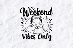 Weekend Vibes Only Fox SVG Cute Headphones Animal Design Product Image 1