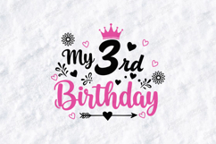 My 3rd Birthday Tshirt Design Script Typography Art Product Image 3