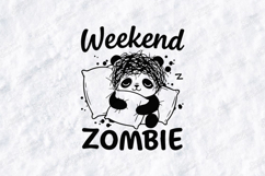 Weekend Zombie Panda Tshirt Design Cute Sleeping Art Product Image 1