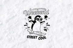 Weekend Street Cool Penguin SVG Skater T Shirt Design Product Image 1