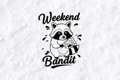 Weekend Bandit Raccoon SVG Cute Pizza Funny Graphic Design Product Image 1