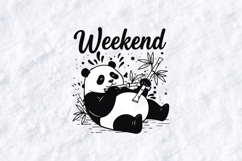 Weekend Panda SVG PNG JPG Cute Bamboo Bear Funny Art Product Image 1