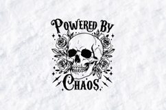 Powered By Chaos Skull Floral Shirt Design Product Image 1