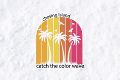 Retro Island Wave SVG | Vintage Sunset Palm Tree T-Shirt PNG Product Image 2