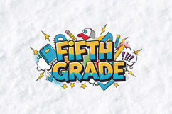 Fifth Grade SVG - Superhero Comic Style School Cut File Product Image 1