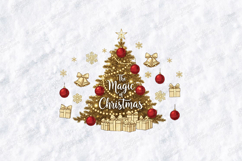 Magic Christmas Tree SVG | Gold Red Holiday Sublimation Product Image 2