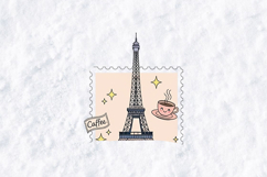 Paris France SVG Eiffel Tower Coffee Stamp Aesthetic PNG Product Image 3