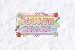 Fourth Grade SVG - Retro Pastel Rainbow School Aesthetic Product Image 2