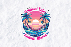 Tropical Calm SVG - Retro Hammock &amp; Beach Sunset Design Product Image 2
