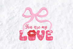 Pink Coquette Bow Valentine's Love SVG Lip Kiss Sublimation Product Image 3