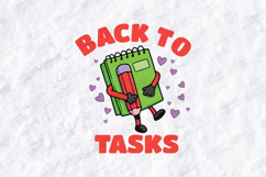 Back To Tasks SVG - Kawaii Notebook Pencil School Cut File Product Image 1