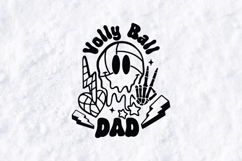 Retro Volly Ball Dad SVG Drippy Smiley Face Sports Design Product Image 1