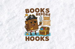 Books Before Hooks SVG - Pirate Book Adventure Cut File Product Image 1