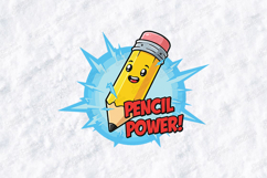 Pencil Power SVG - Kawaii Superhero Pencil School Cut File Product Image 2