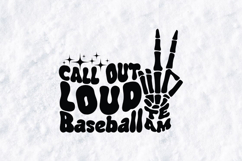 Groovy Skeleton Baseball SVG - Call Out Loud Peace Design Product Image 3