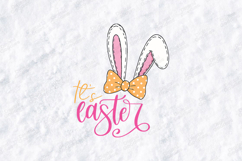 It's Easter Bunny Ears SVG - Hand Drawn Stitched Rabbit Bow Product Image 1
