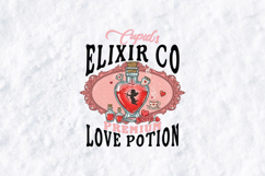Cupid's Elixir Co Valentine Potion Sublimation PNG Design Product Image 1