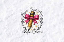 Inspire Teach Bloom SVG - Cute Pencil Bow School Cut File Product Image 1