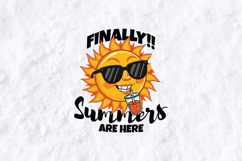 Finally Summer Is Here SVG - Funny Sun with Sunglasses PNG Product Image 1