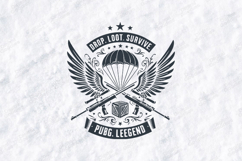 PUBG Legend SVG - Tactical Drop Loot Survive Winged Design Product Image 3