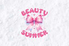 Pink Coquette Bow Summer Sublimation - Beauty in Summer PNG Product Image 1