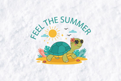 Feel The Summer Turtle SVG Cute Tropical Beach Sublimation Product Image 3