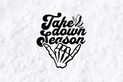 Take Down Season SVG - Skeleton Shaka Retro Sports Graphic Product Image 1