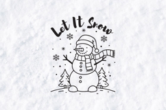 Let It Snow Snowman SVG - Winter Christmas Doodle Product Image 1