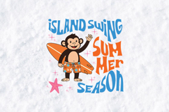 Island Swing Monkey SVG - Surfing Chimp Summer Beach PNG Product Image 2