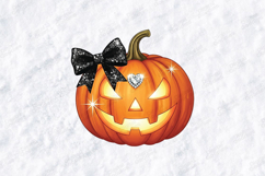 Sparkling Pumpkin SVG - Retro Halloween Bow Jack-O-Lantern Product Image 3