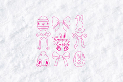 Happy Easter Icons SVG - Minimalist Bows and Bunny Elements Product Image 1