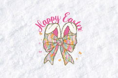 Happy Easter Bunny Bow SVG - Coquette Easter Ears Design Product Image 1