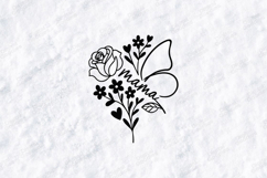 Mama SVG - Floral Butterfly Rose Botanical Mother Cut File Product Image 1